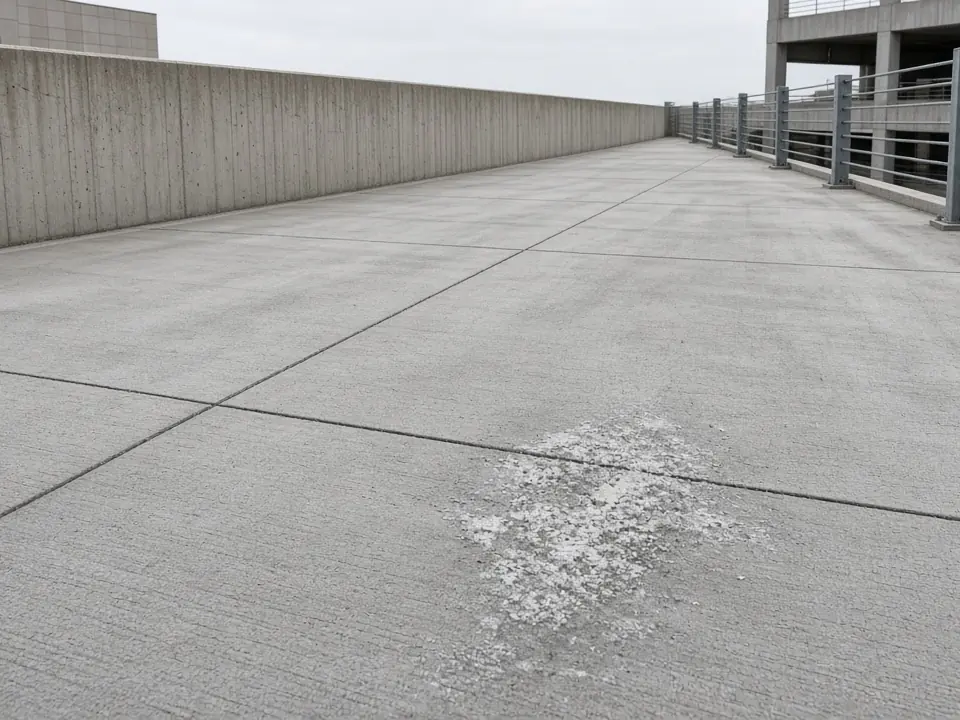 Expansion joint on a coated parking deck